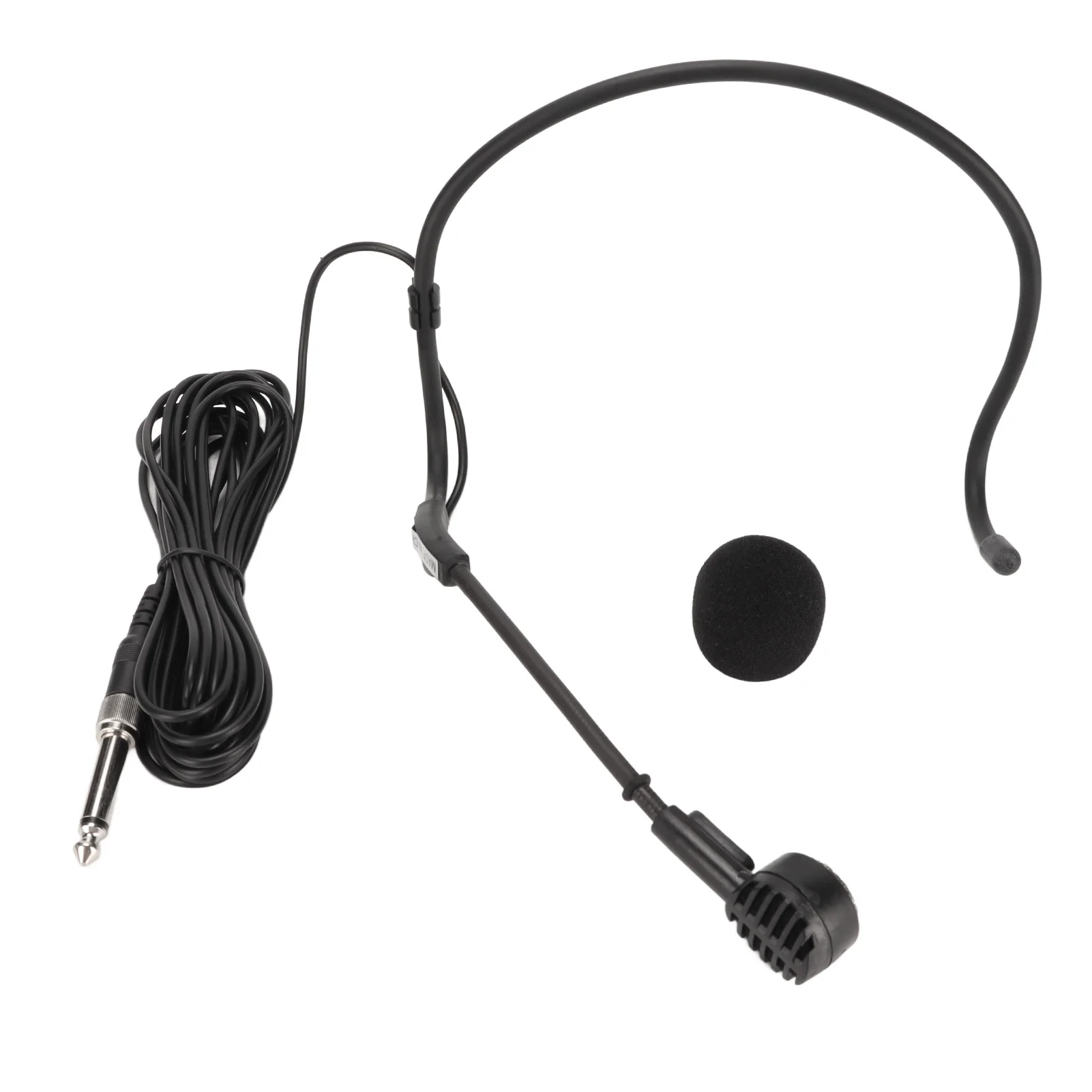 Headversleten Microfoon 16.4ft Lengte Bedrade Lichtgewicht 6.35Mm Jack Oorhaak Microfoon Voor Het Onderwijs Voor Mannen Voor Karaoke Speakers
