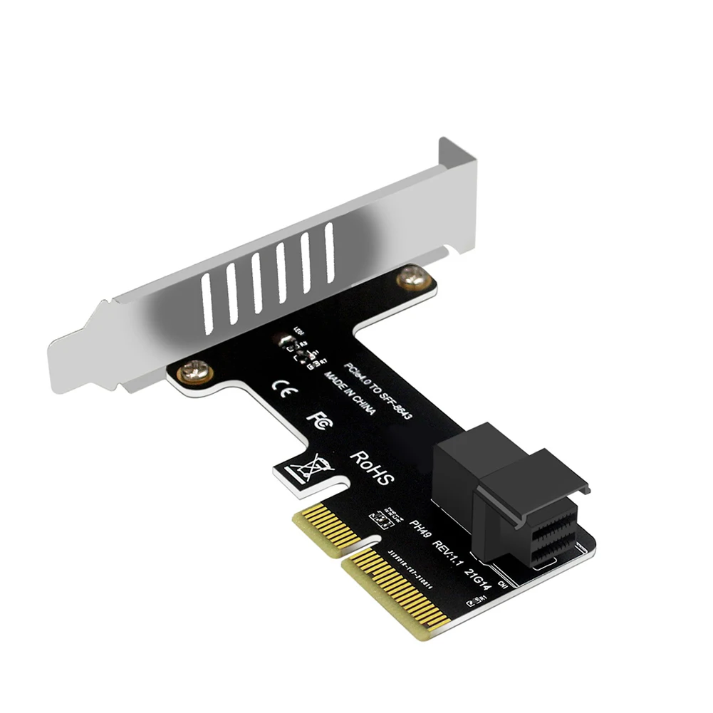 PCI E To SFF-8643 PCIE X4 To SFF8643 Expansion Card PCIE To U2 NVMe SSD Riser Solid State Drive Adapter