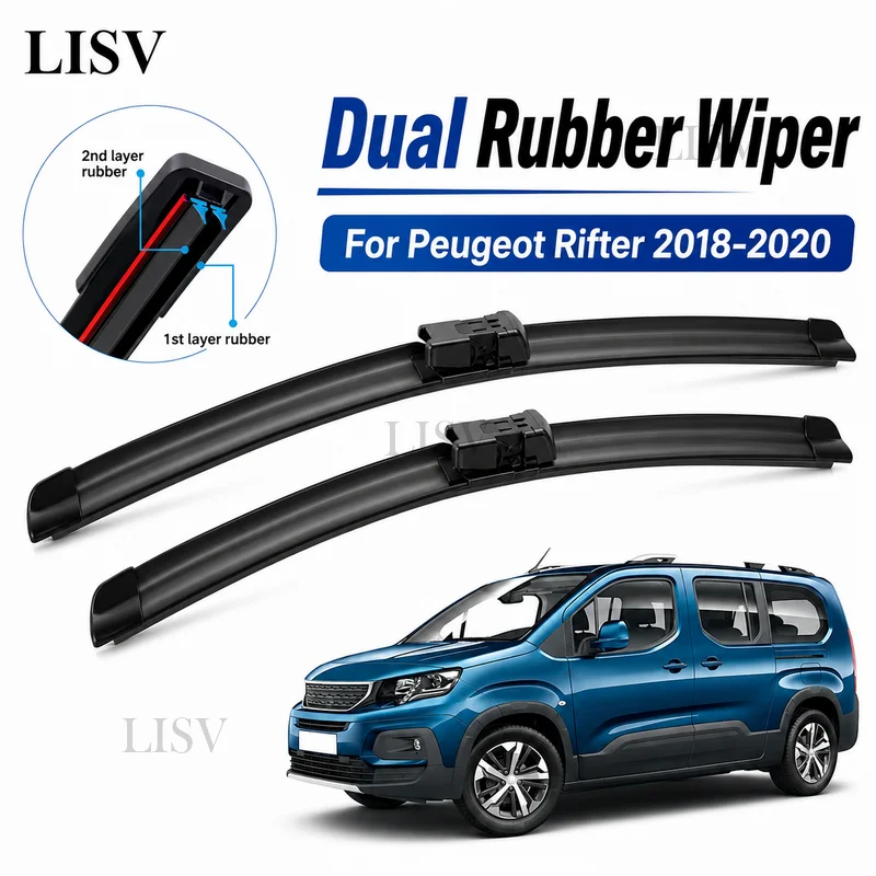 For Peugeot Rifter 2018 2019 2020 Front Windshield Wiper Blades Replacement 2pcs Windscreen Window Accessories 26
