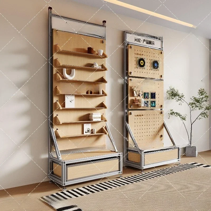 Aluminum profile display rack industrial style display cabinet marine board multi-layer display cabinet