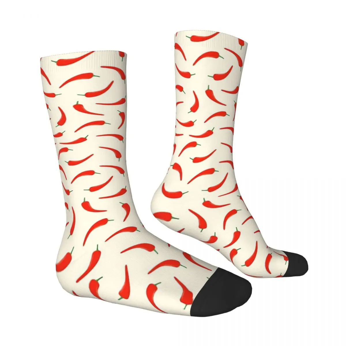 Hot Sale Red Chili Pepper Pattern Off-white Adult Socks,Unisex socks,men Socks women Socks