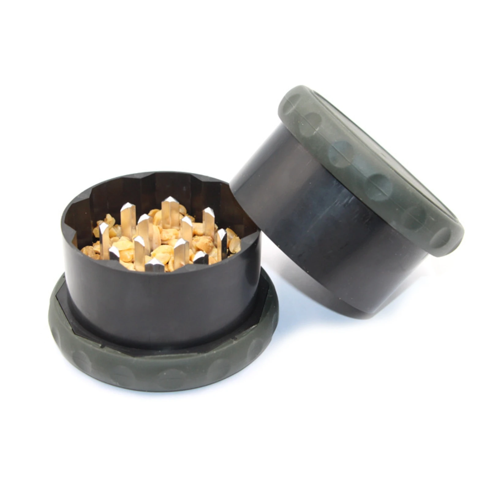 Cylindrical Crusher Box Aluminum Teeth Grinder Manual Lure Crusher Compact Fishing Tool Comfortable Handle
