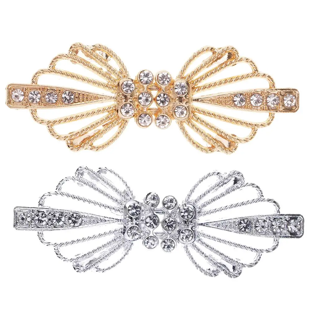 Fashion Design Gold/White Rhinestone Crystal Coat Closure Hook and Eye Clasp