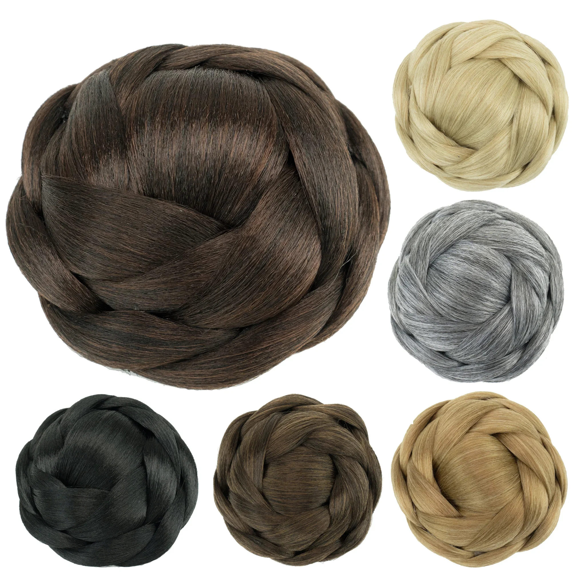 High Temperature Fiber Synthetic Hair Pieces Accessories Braided Chignon Hair Bun Donut Hairstyle Headwear