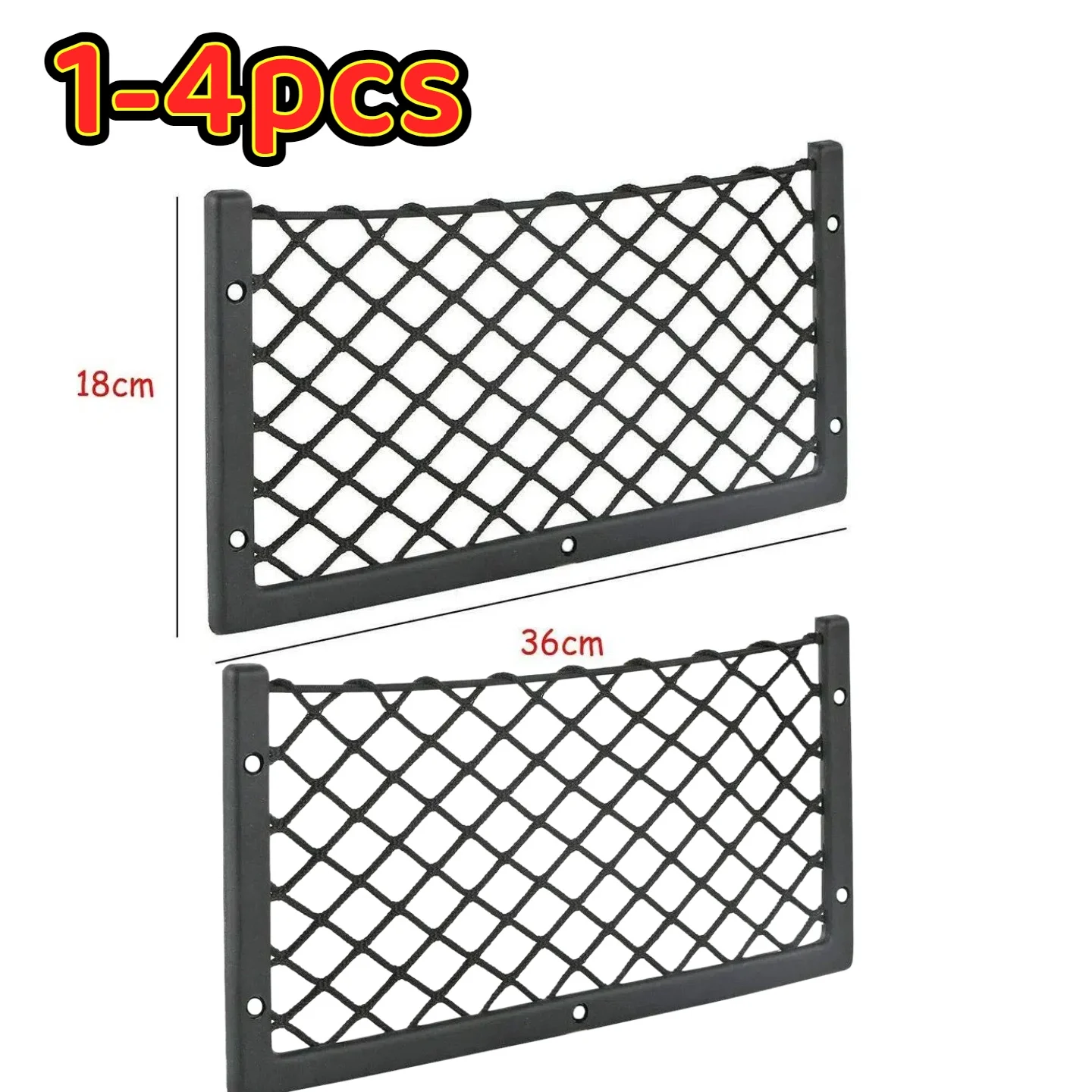 1/2Pcs/Lot 36*18cm Car Net Door Panel Bus Seat Back Mount Organizer Mesh Phone Holder Storage Bag Pocket For Wallet Keys