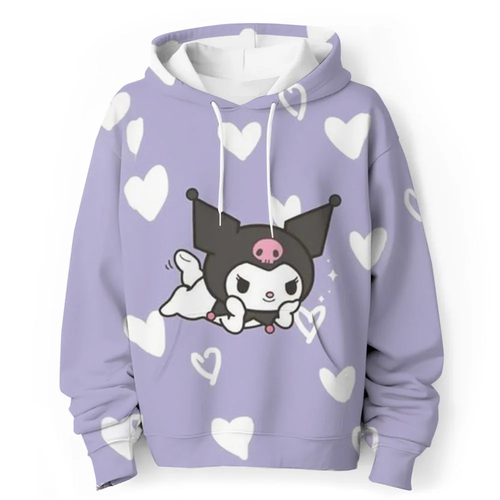 Hello Kitty kawaii children\'s fashion girls autumn clothing baby girl sweatshirt children\'s Kuromi hoodie toddler casual wear