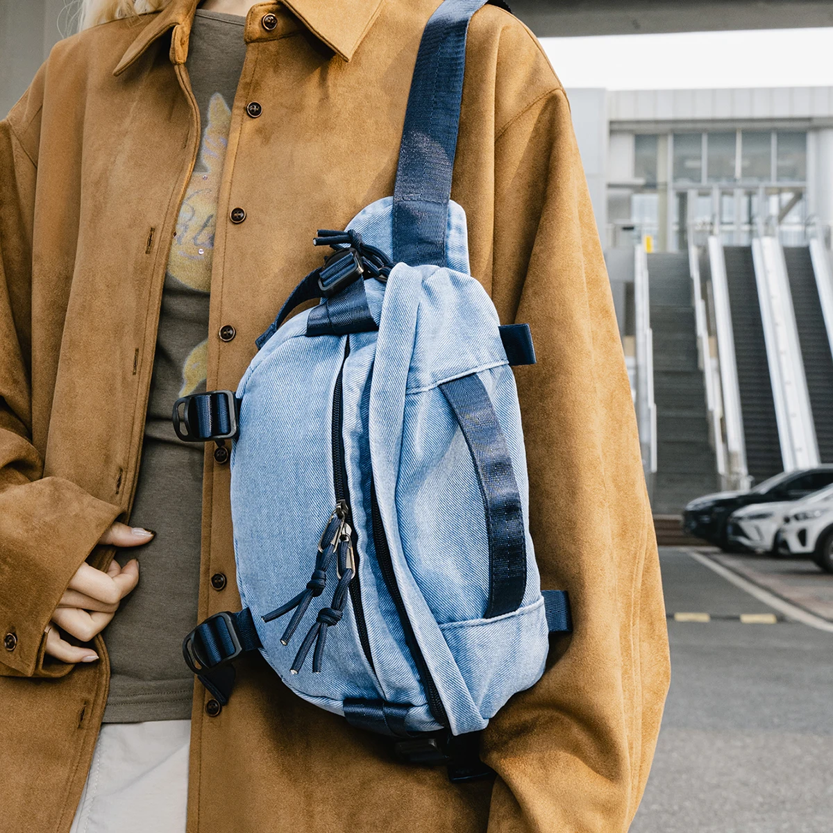 Custom Logo Western Cowboy Simple Crossbody Bag Women's Shoulder Bag Daily Commute Lightweight Sports Phone Backpack Men's DIY