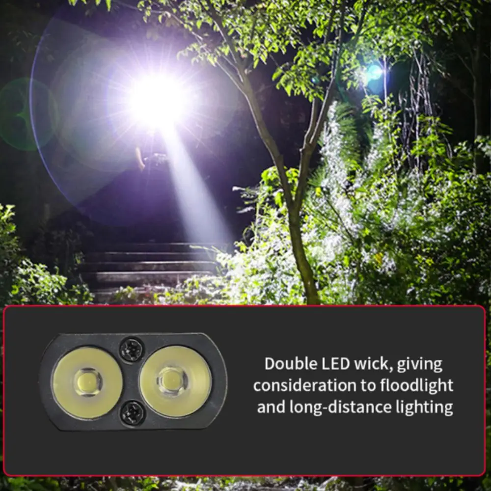 

Dual XTE Lights USB Rechargeable Flashlight Magnetic Attachment Audible Buzzer COB LED Floodlight Rechargeable Flash Light