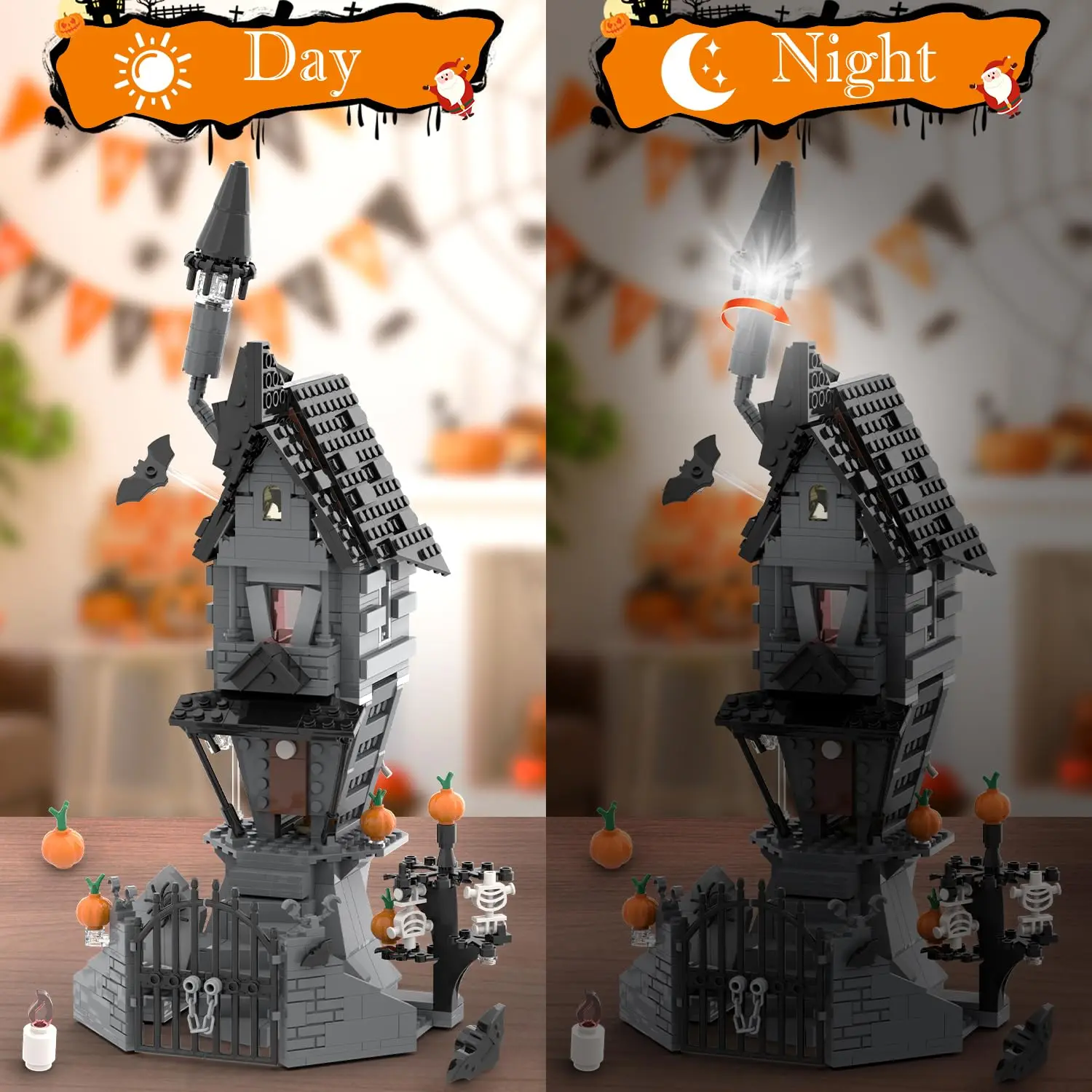 581PCS Nightmareal Castle Building Blocks Ghost Skeletion Pumpkin Hut MOC Bricks Educational DIY Toys For Kids Holiday Gifts view 4