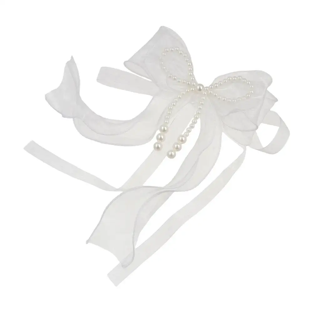 Easy to Use Curtain Bow Tiebacks Princess Style Light Luxury Pearl Bow Curtains Straps Pearl Bow Design Curtains Binding Rope
