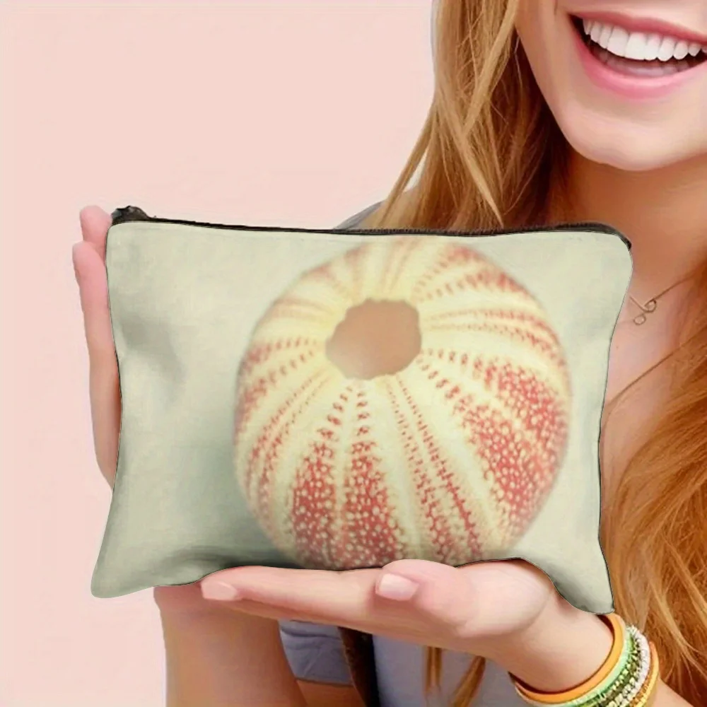 1 Piece Sea Urchin Design Makeup Bag - Multifunctional Zipper Pouch for Women, Perfect Travel Zipper Storage Bag, Fun Birthday Gift