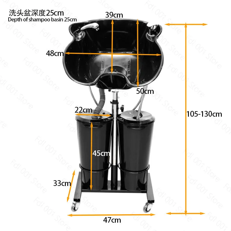 Electric shampoo basin Hair salon Portable double bucket with water pump Movable salon punch basin