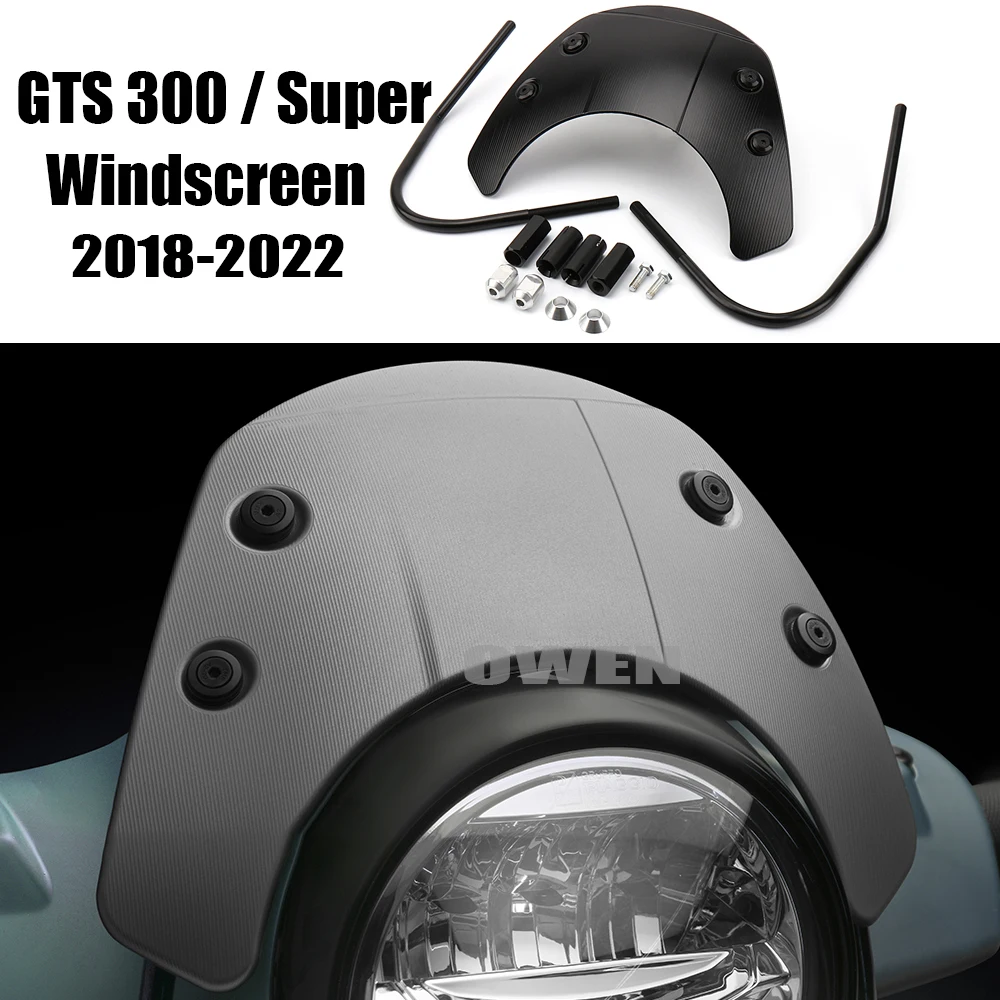 

For Vespa GTS300 GTS 300 GTS300 Super 2018-2022 Accessories Motorcycle Windshield Air Wind Screen Deflector Aluminum