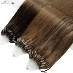 S-noilite 0.5g mikro döngü insan saçı postiş sağlıklı uç mikro bağlantı mikro halka 100 adet Keratin kapsül düz doğal saç
