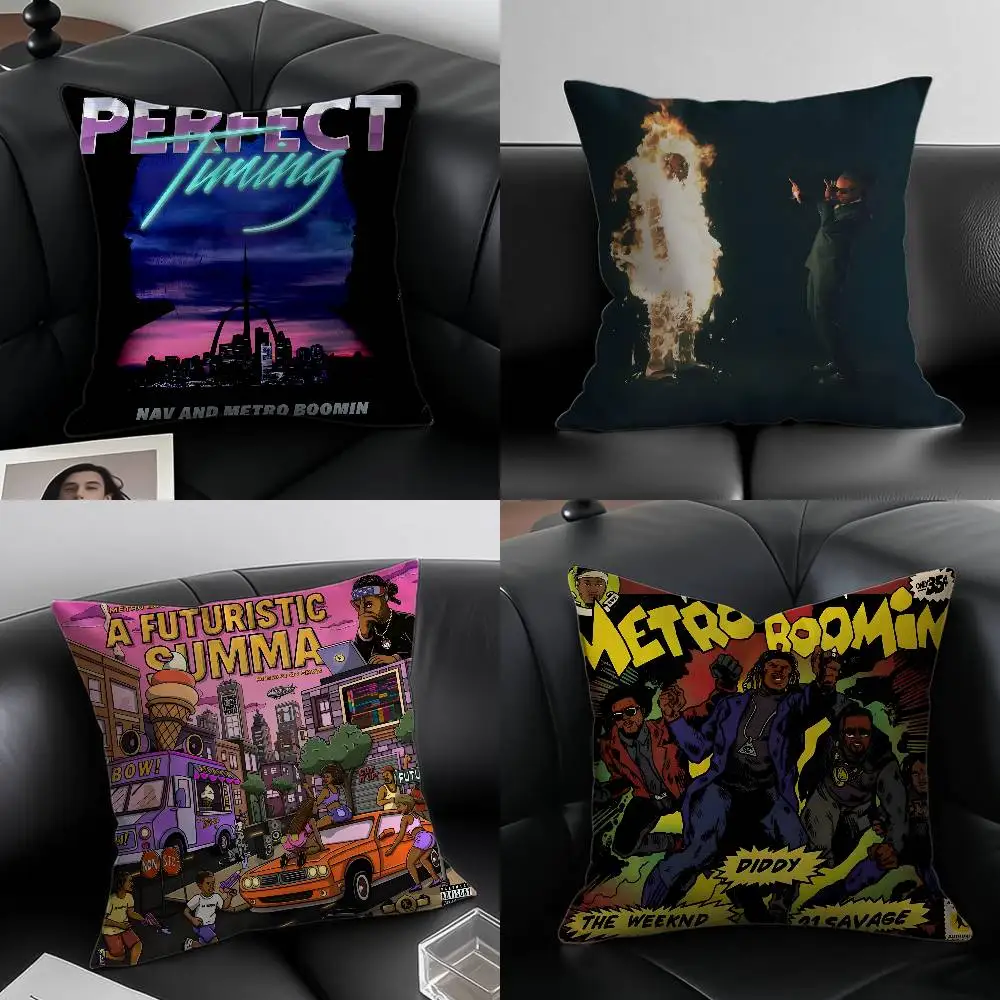 

M-Metro B-Boomin Album Pillow Case Custom Printed Brushed Fleece Pillow, Baby Skin-Touch, Eco-Friendly Dye-Sublimation Cushion F
