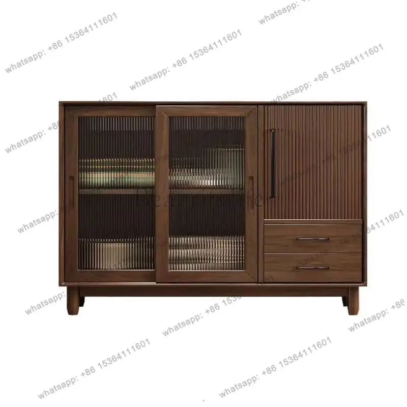 LSBrown Kitchen Cabinets Organizer Shelf Quality Simple Wooden Storage Cabinets Modern Design Meuble Rangement Furniture Home