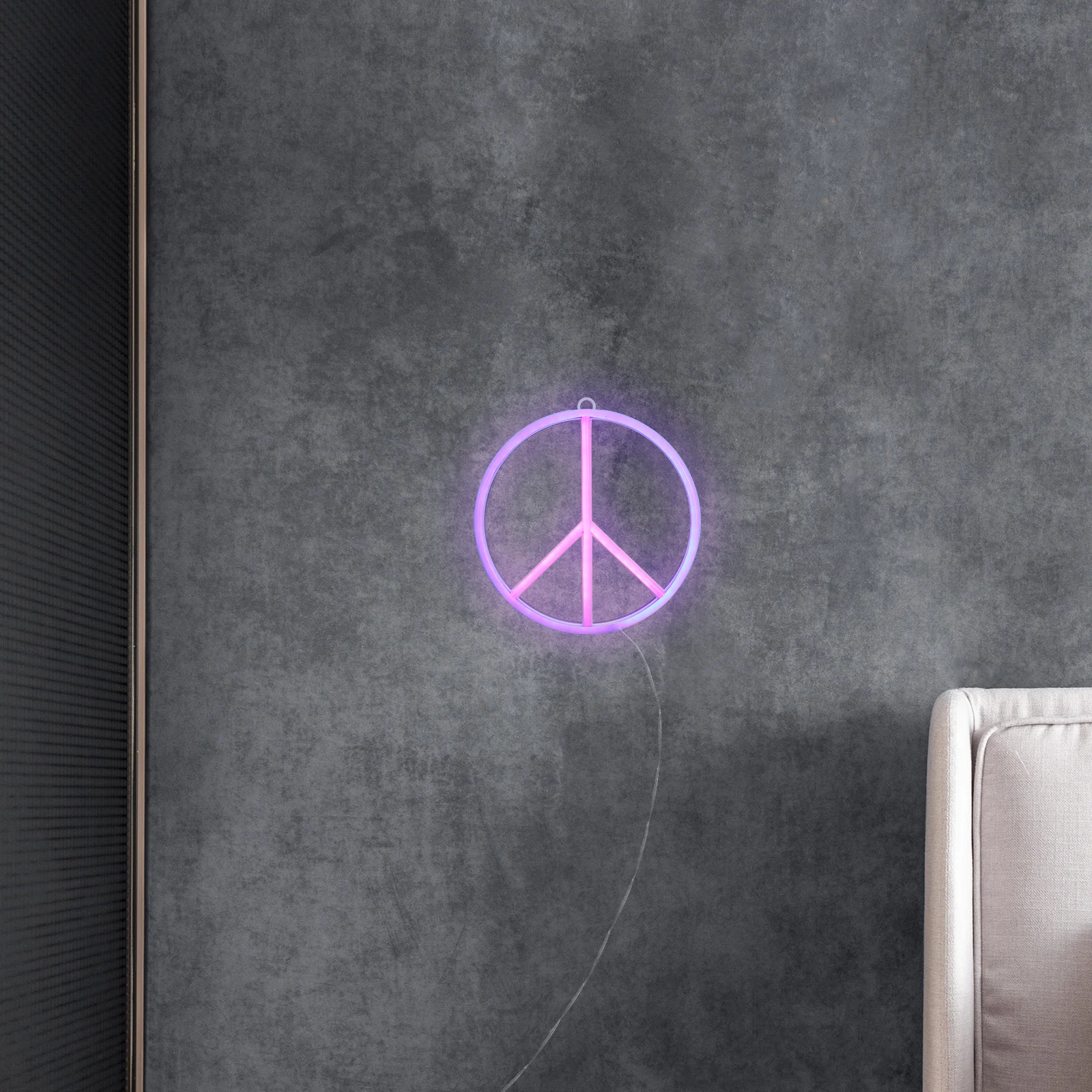 

Peace Symbol Sign LED Lights Blue Pink USB Wall Decor for Bedroom Led Lights Living Room Study Party Home Gift