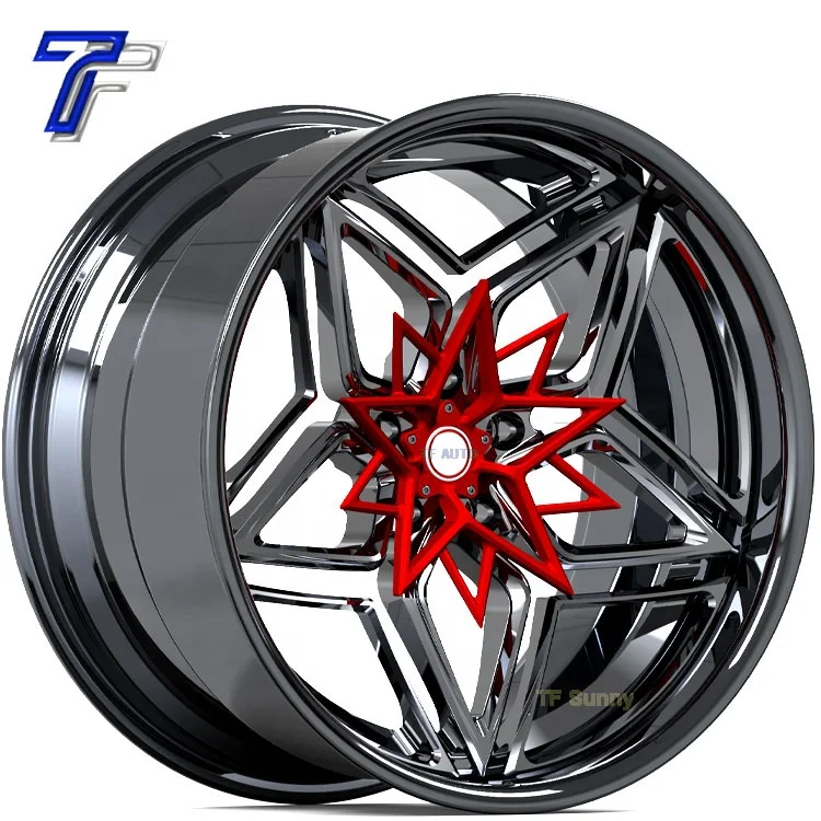 Deep Dish 22x10J Chrome Gold Barrel Forged Car Alloy Wheels for Porsche 5x115