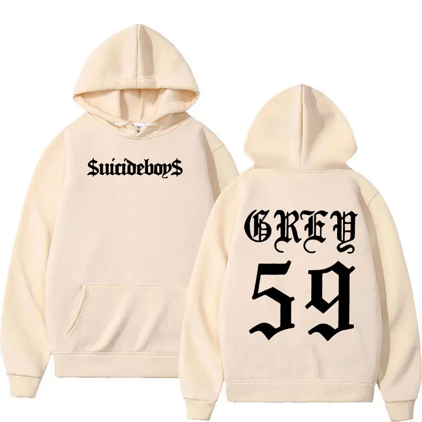 Rapper masculino e feminino Suicideboys com capuz estampado da marca G59, moletom retrô manga longa, pulôver casual, moletom extragrande, moda