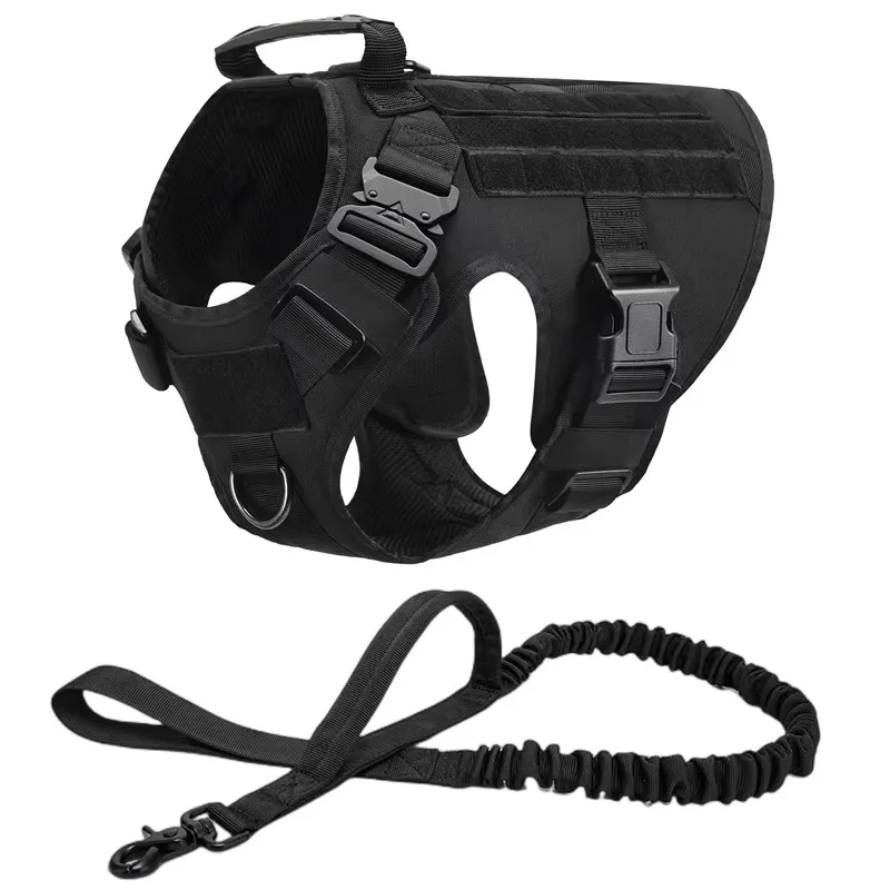 

Large Dog Collar Dog Harness And Leash Set Pet Vest Tactical German Shepherd Harnesses For Small Dogs