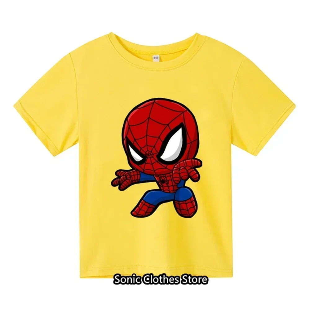 Spiderman Cartoon Boys and Girls 3-14 Year Old Children's Printed T-shirt Children's Summer Short Sleeved T-shirt Top Clothing