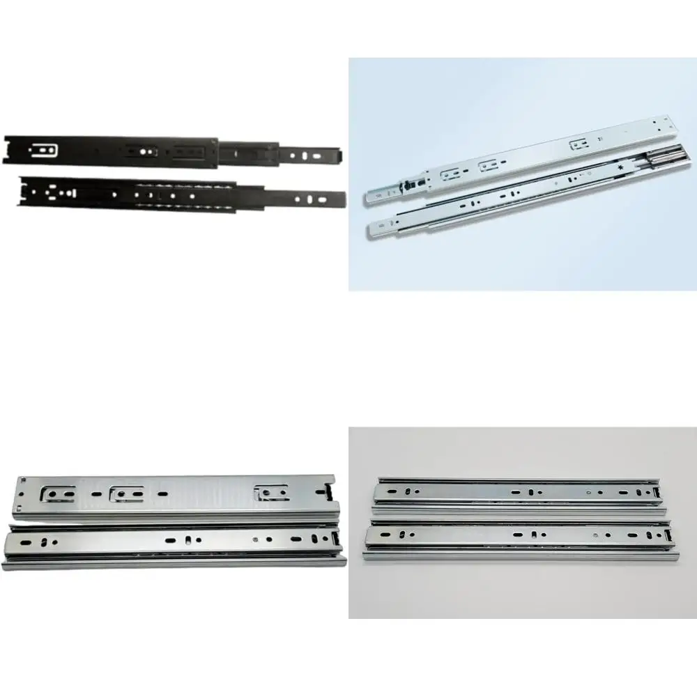 Prowadnice do szuflad z pełnym wysuwem, łożyskowane kulkami, udźwig 45 kg, 20 sztuk w kolorze czarnym, 5 par dla idealnych rozwiązań przechowywania.