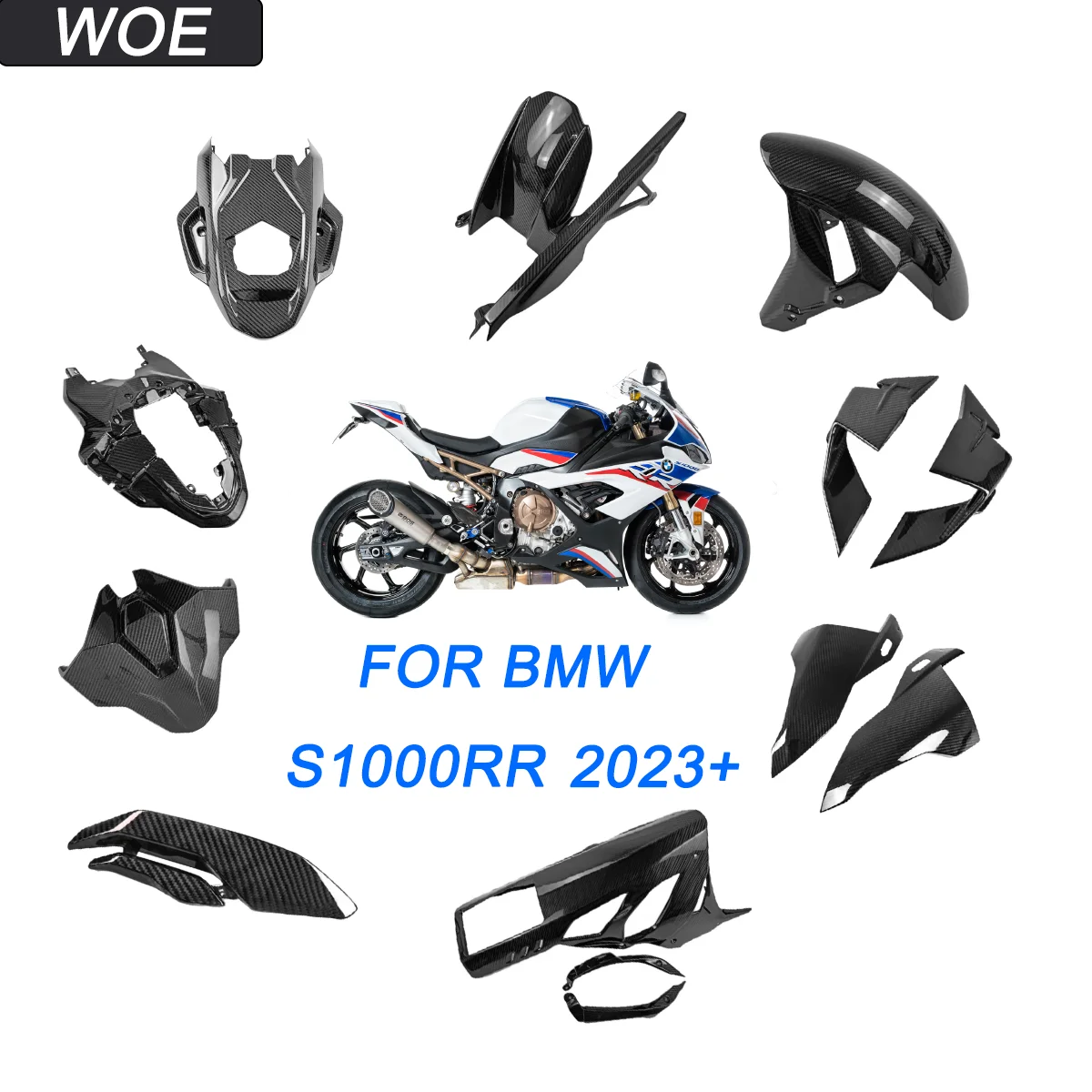 

For BMW S1000RR 2023 2024 3K 100% Dry Carbon Fiber Motorcycle Accessories Tail Frame Cover Fairing Rear Seat Side Panel Cover