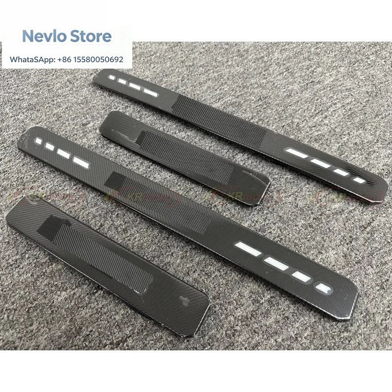 Type B Carbon Fiber Braided Door Threshold Cover with LED Light for Mercedes-Benz G-Class G Wagon W464 G500 G500 G63 2019-2024