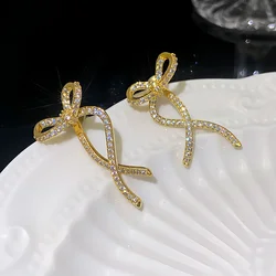 Korean Niche Style Design with Butterfly Shaped Earrings 925 Silver Needle Zircon Cute Earrings for Women Jewelry.
