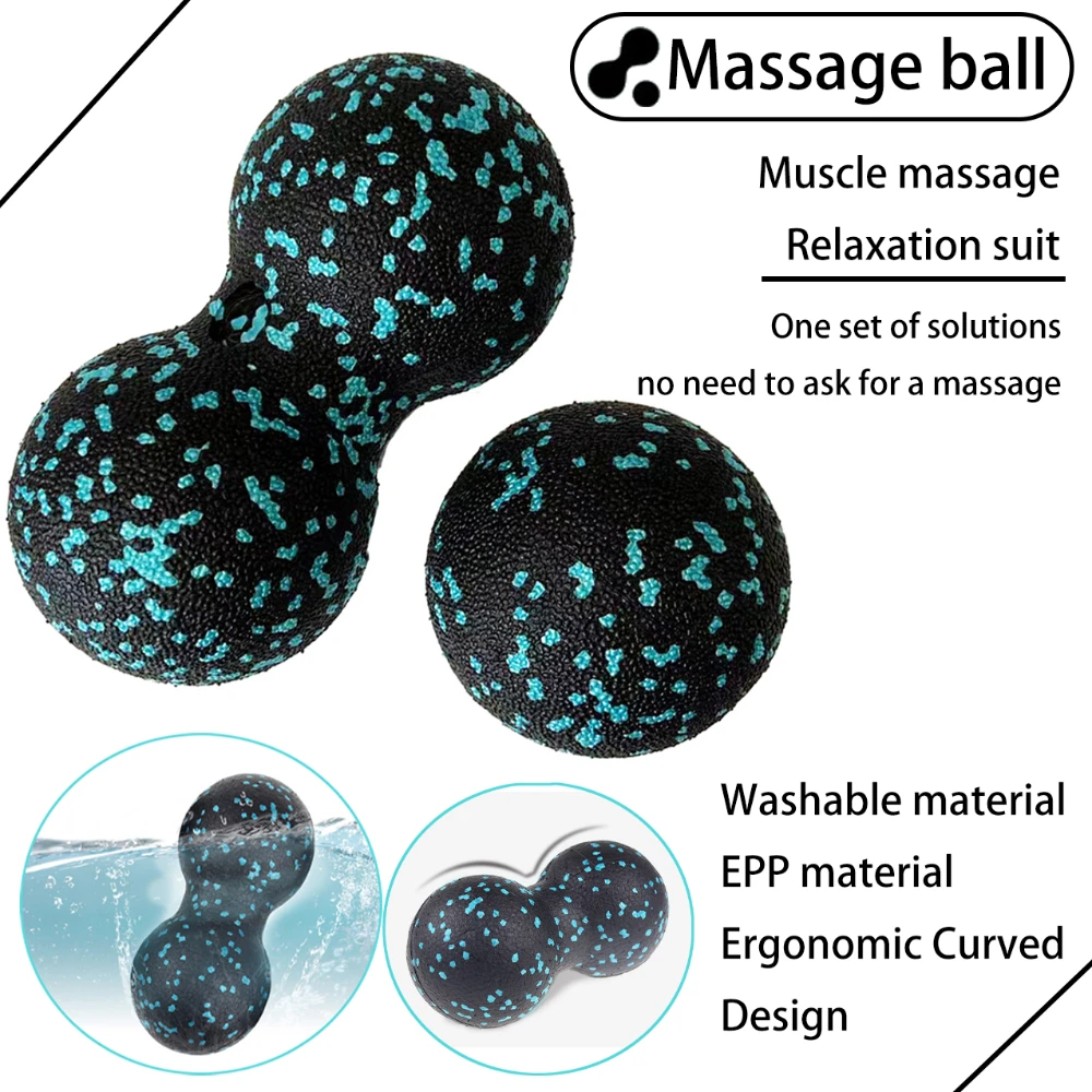 Yoga Fitness Ball - 8x16cm EPP Erdnussförmige Faszien-Kombinations-Doppelbälle für Muskelentspannung,