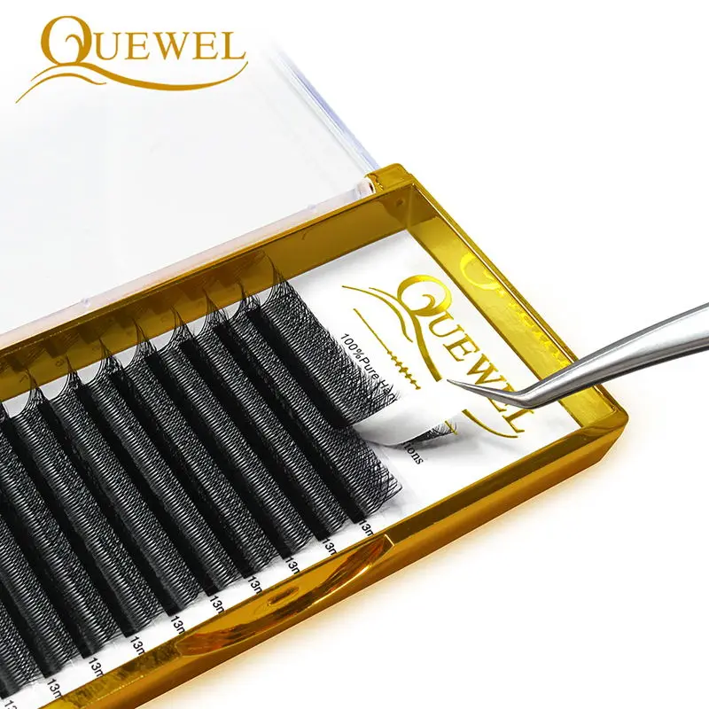 Quewel W Shape Individual Eyelashes Extensions C/CC/D/DD Double Tip 0.07mm W-Style New Volume False Eyelash Natural Thick Lash