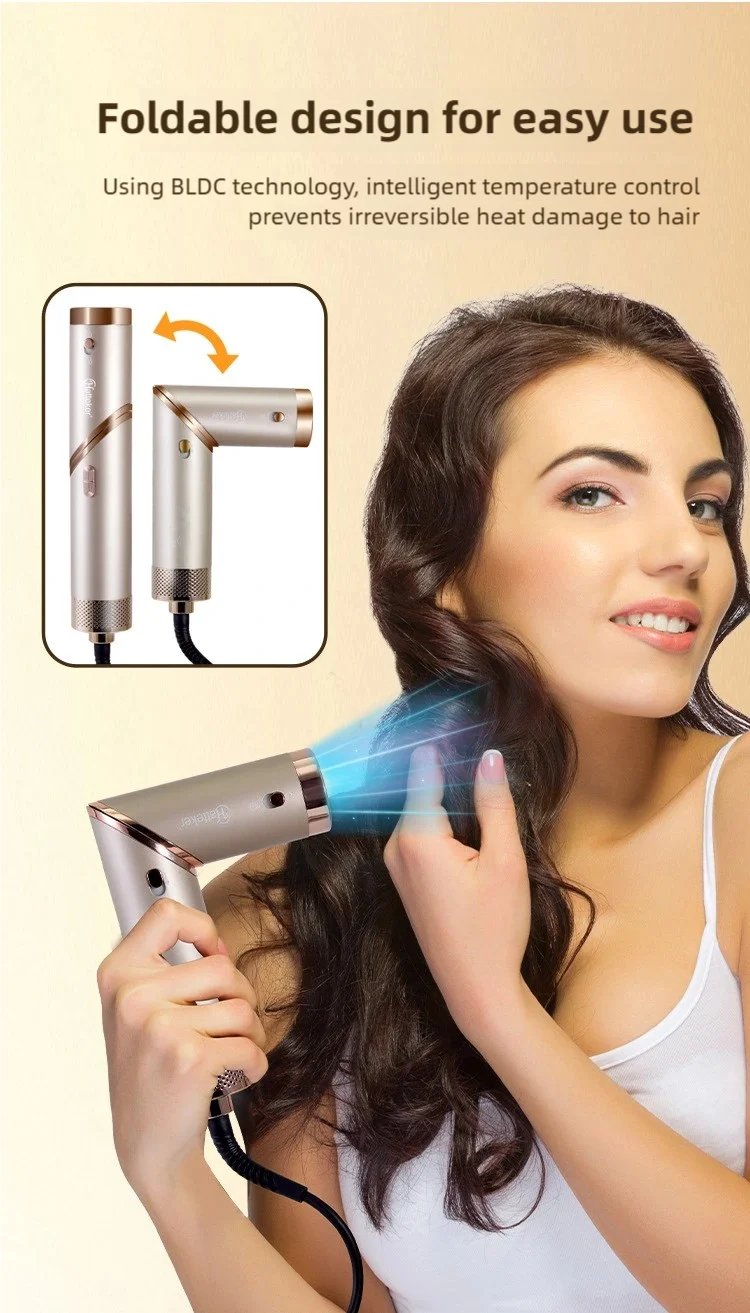 5-in-1-Griff, faltbarer Haartrockner, tragbarer multifunktionaler Haartrockner für zu Hause, Negativ-Ionen-Haarpflege, Lockenstab, persönliches Styling – Detail 6