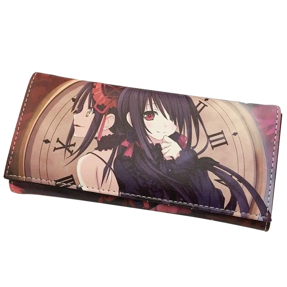 Cute Anime Date A Live Tokisaki Kurumi Nightmare Girls PU Leather Long Wallet Women Money Bag Coin Purses Card Holder Wallets