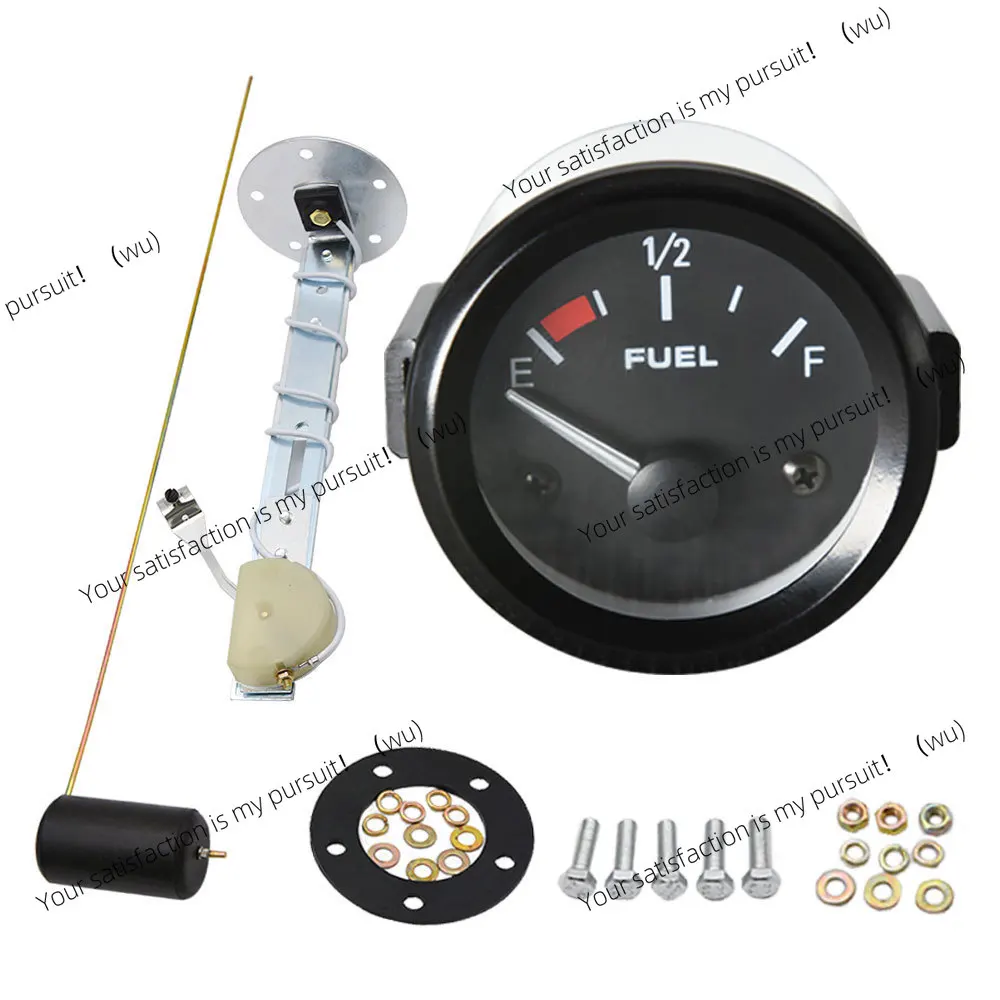 Car modification 2 inch 12V52mm general fuel gauge black pointer oil level gauge with oil float