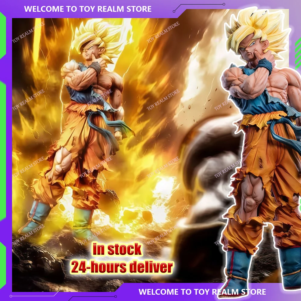 

New Dragon Ball MAN A First Super Saiyan Goku Anime Action Figure Limited Edition 32CM GK Figurine PVC Model Collection Gift Toy
