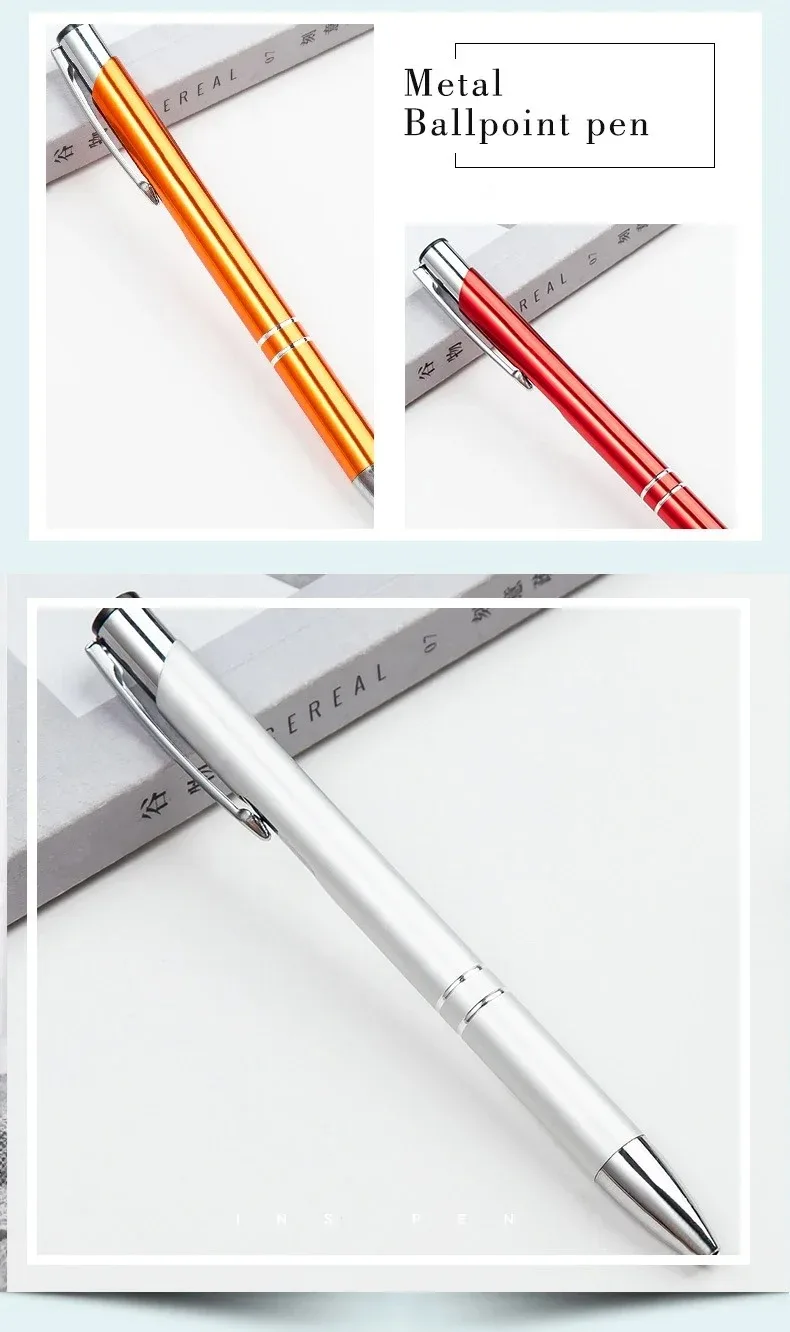 20-200pcs Wholesale Metal Pen Personalized with Your Company Logo PenAdvertising Pen Free Logo Printing Free Design Service