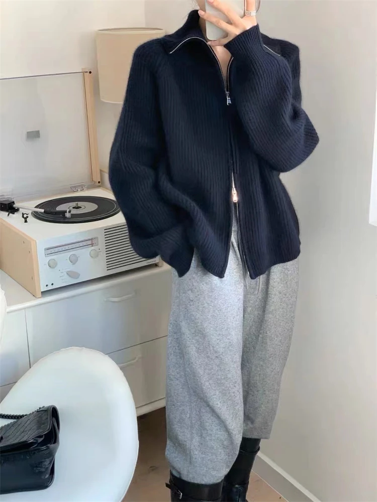 Winter Women Sweater Knitted Cardigan Oversize Girls Sweater Woman Cashmere  Pullover Tops Long Sleeve Maxi Vintage Y2k Thick