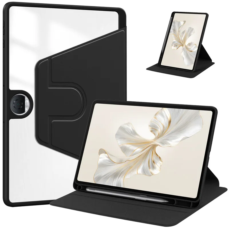 

360 Rotation Case For Honor Pad 9 HEY2-W09 HEY2-W19 12.1 Case Honor Pad 9 2024 Clear Acrylic Smart Stand Cover
