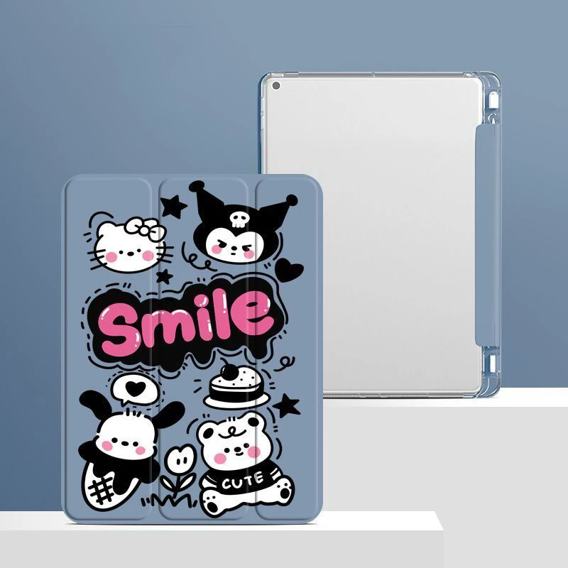 

Cartoon Cute Kuromi Case For 10th Generation 10.9in 9th 8th 7th 10.2in Case iPad Pro Air Stand Handle Case Mini 4 5 Funda Cover