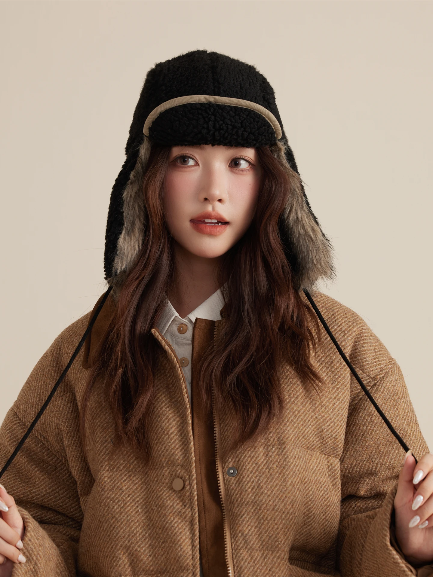 

Fashion Versatile Autumn Winter Outdoor Warm Ear Protection Hat Windproof Warm Lei Feng Hat Lamb Wool Aviator Hat