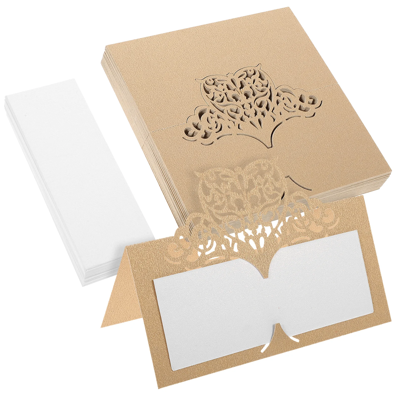 

50 pcs Seat Card Elegant Paper Place Names for Wedding Party Banquet Hollow Creative Table Number Signs Name Card