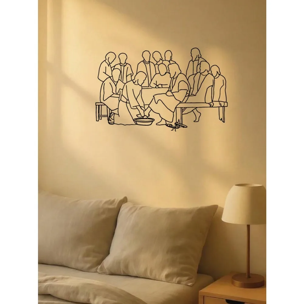 1pc Jesus Apostles Metal Wall Art - Minimalist Line Art, Christian Faith Gift & Home Decor