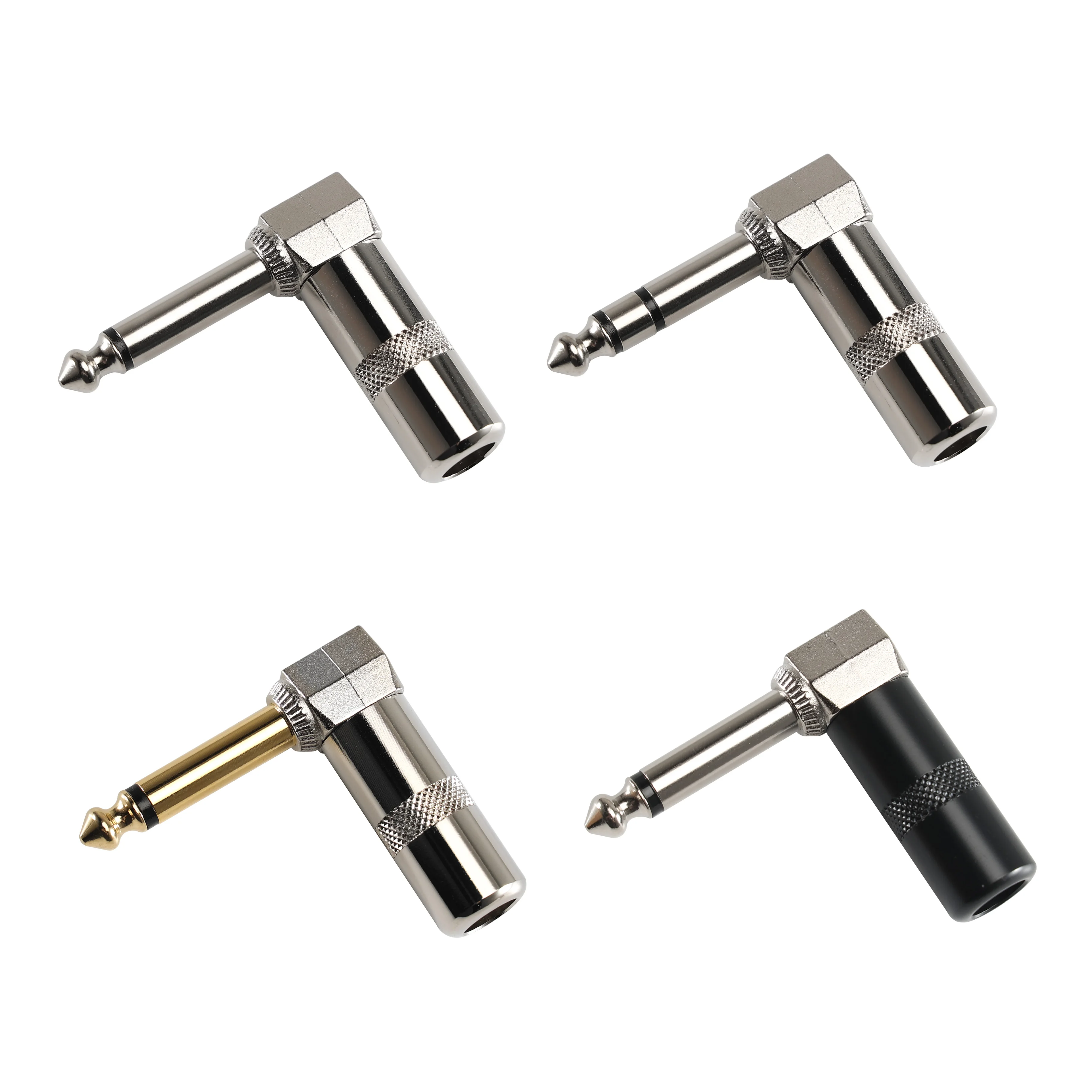 

Pro C 90 Degree Right Angle Mono TRS Audio 6.35mm Nickel-plated Shell Gold Nickel Plug Connector Adaptor For Guitar Patch Cable