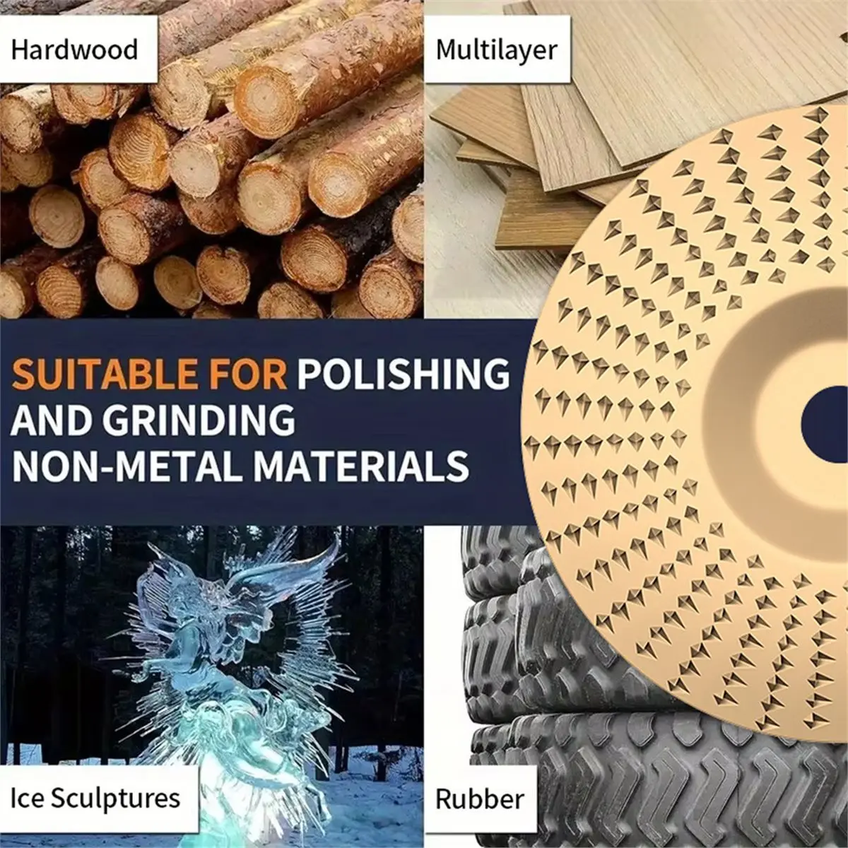 DT38 Woodworking Engraving Wheel Polishing Wheel Multifunctional Sanding Disc Wood Forming Abrasive Disc Inner Diameter 16mm
