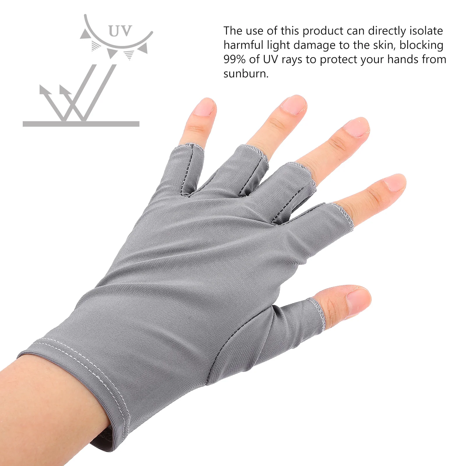 

1 Pair Anti-Uv Manicure Gloves Fingerless Sunscreen Nail Art Uv Protection Extended Wrist For Outdoor Travel Fishing Driving