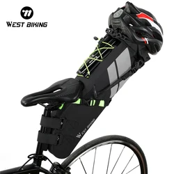 WEST BIKING 10-17L Bike Saddle Bag Waterproof Reflective Cycling MTB Bicycle Travel Pannier Large Capacity Foldable Rear Bags