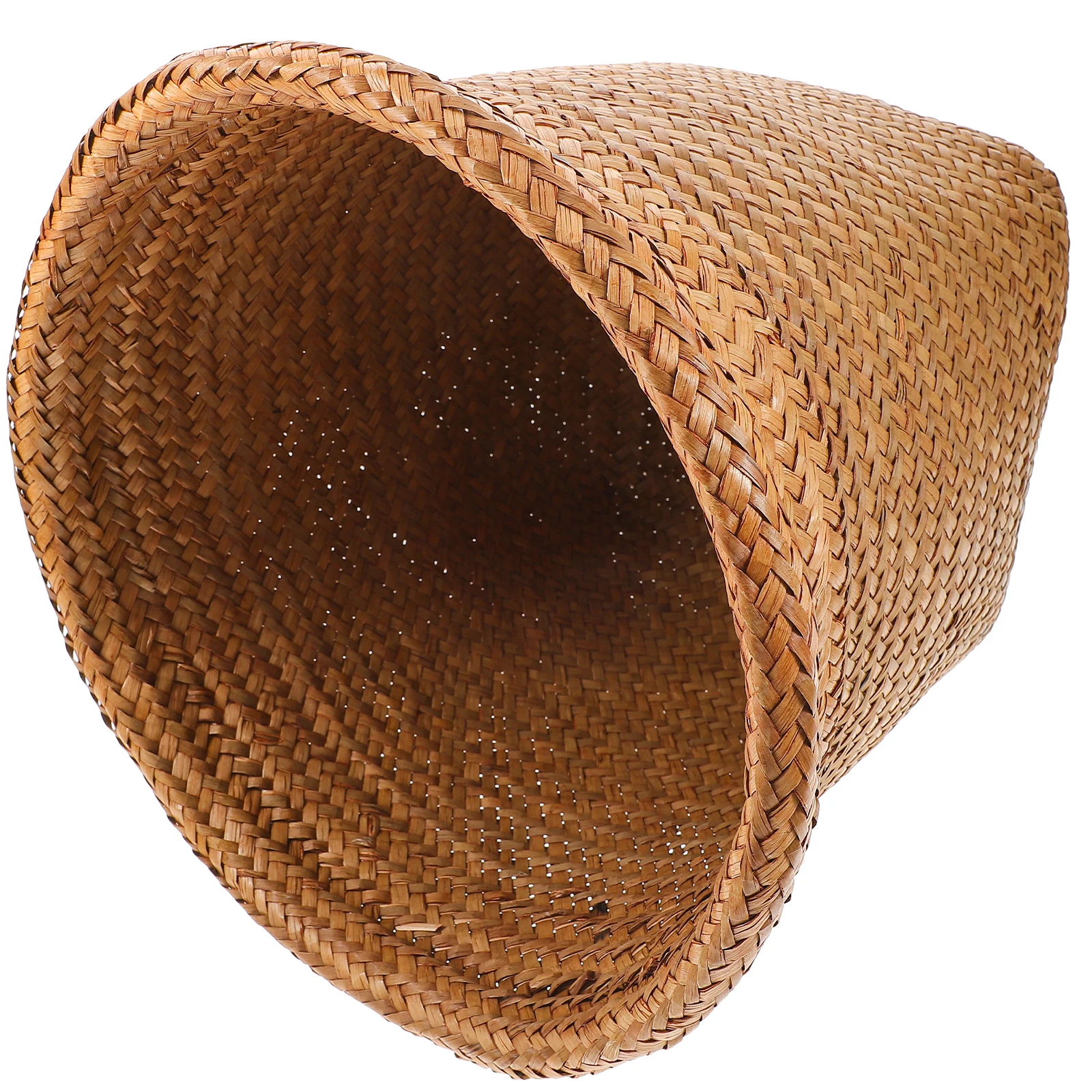 

Straw Woven Wastebasket Eco-Friendly Garbage Can Waterproof Home Office Trash Container Foldable Waste Bin Easy Clean Non-Cover