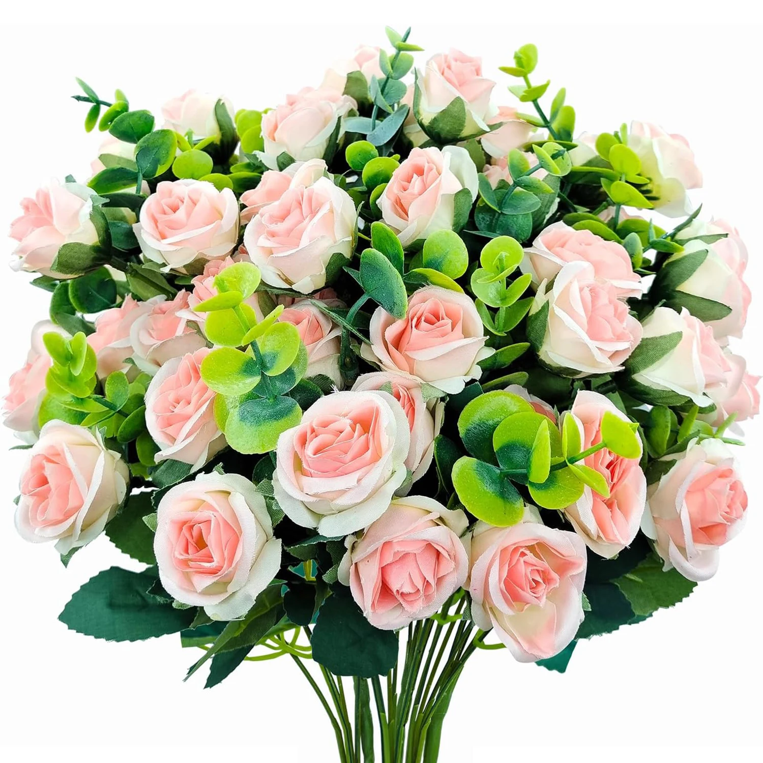 1/5 stücke Künstliche Blumen Seide Rose Bouquet Wohnkultur Outdoor Garten Eukalyptus Blätter Valentinstag Gefälschte Pflanze Hochzeit Party