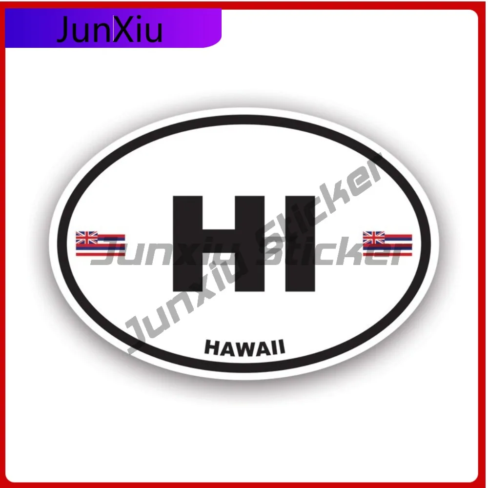 

Hawaii Flag Oval Sun Resistant Waterproof Racing For Car Body Rear Windshield Truck Easy To Remove Easy Apply Decoration