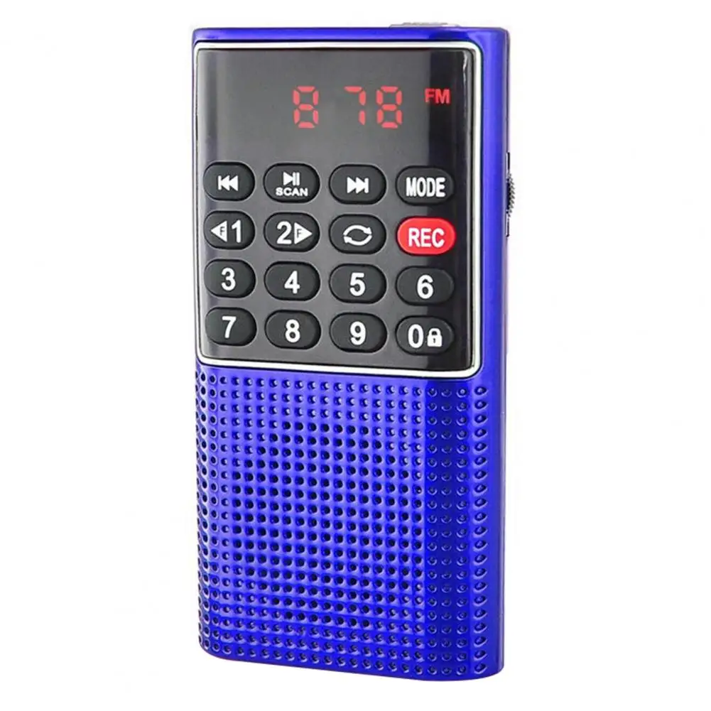 L 328 FM Radio Portable Handheld Multifunctional Mini Recorder Digital Display Rechargeable USB TF MP3 Speaker for Home